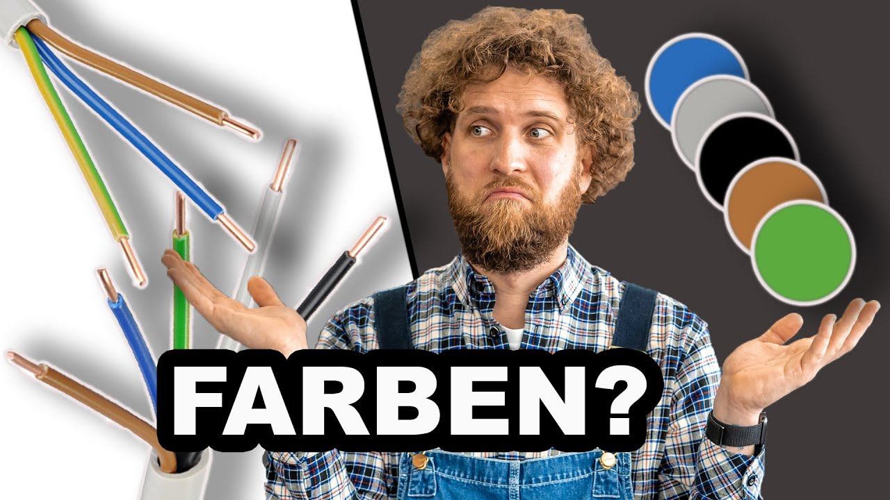 Tobias Haack mit Kabeladern in Grün-Gelb, Blau, Braun, Schwarz und Grau, Video zu den Aderfarben